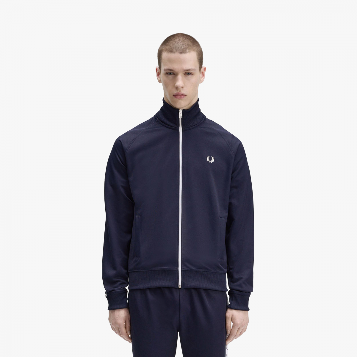 Fred Perry Contrast Tape Track Jacket Grijs (v62 Fred Perry Contrast Tape Track Jacket Grijs (v62